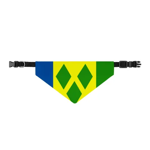 St. Vincent & Grenadines Diamonds Clip-on Pet Bandana — front view