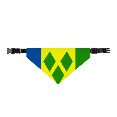St. Vincent & Grenadines Diamonds Clip-on Pet Bandana — front view