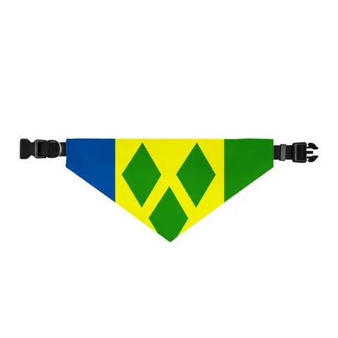 St. Vincent & Grenadines Diamonds Clip-on Pet Bandana — front view