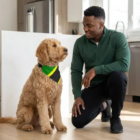 Tanzania Diagonal Bands Clip-on Pet Bandana
