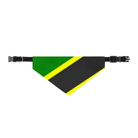 Tanzania Diagonal Bands Clip-on Pet Bandana — front view