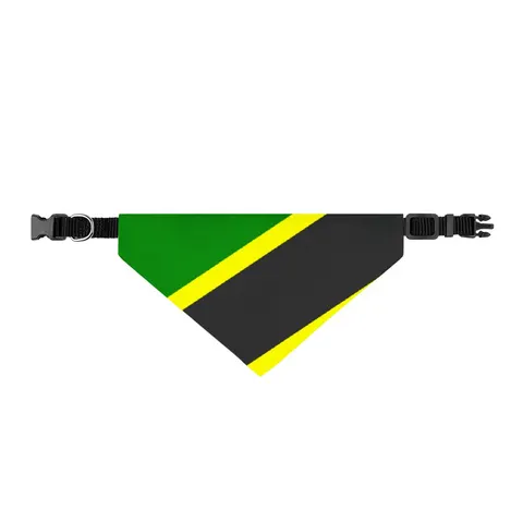 Tanzania Diagonal Bands Clip-on Pet Bandana — front view