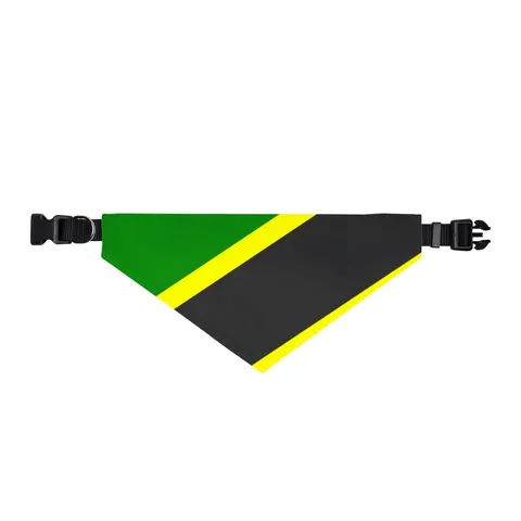 Tanzania Diagonal Bands Clip-on Pet Bandana — front view