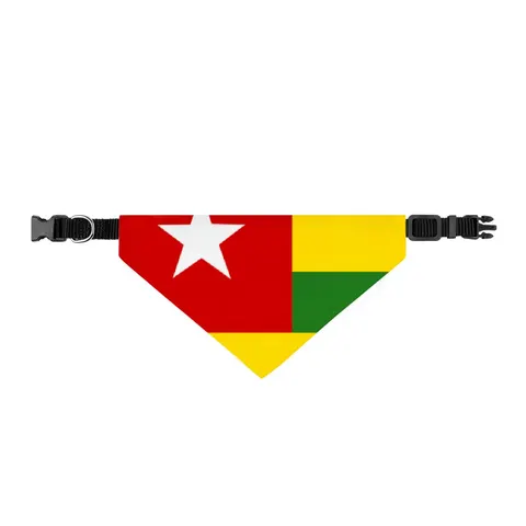 Togo Green Yellow Stripes Clip-on Pet Bandana — front view