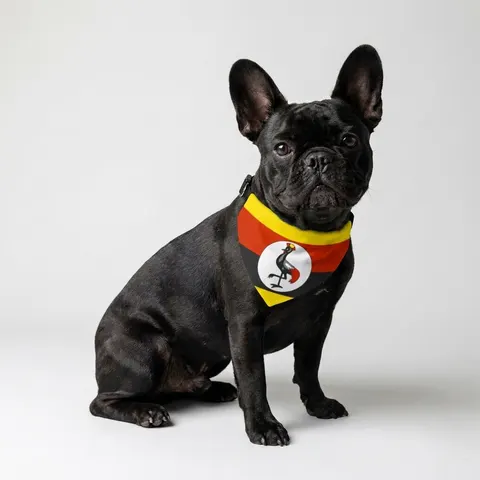 Uganda Black Yellow Red Bands Clip-on Pet Bandana