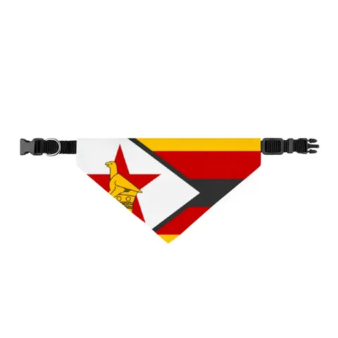 Zimbabwe Stripes & Triangle Clip-on Pet Bandana — front view