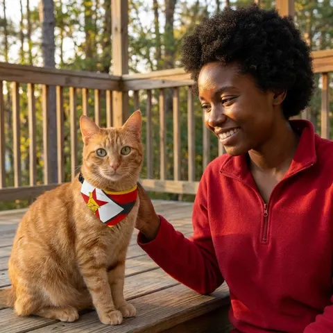 Zimbabwe Stripes & Triangle Clip-on Pet Bandana