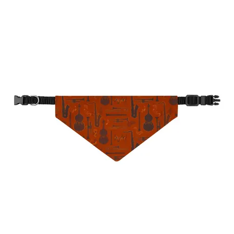 Harlem Jazz Silhouettes Clip-on Pet Bandana — front view