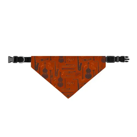 Harlem Jazz Silhouettes Clip-on Pet Bandana — front view