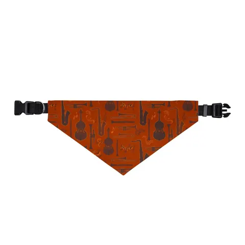 Harlem Jazz Silhouettes Clip-on Pet Bandana — front view