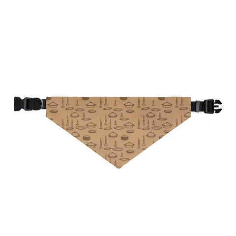 Holiday Family Dinner Icons Clip-on Pet Bandana — front view