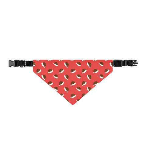Holiday Brown Santa Hat Icons Clip-on Pet Bandana — front view
