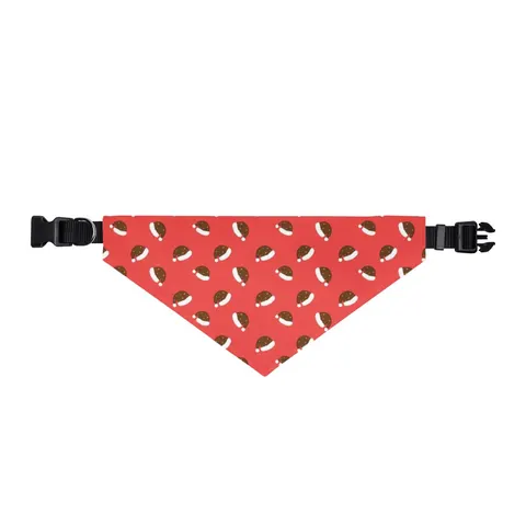 Holiday Brown Santa Hat Icons Clip-on Pet Bandana — front view