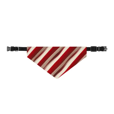 Holiday Candy Cane Twist Clip-on Pet Bandana — front view