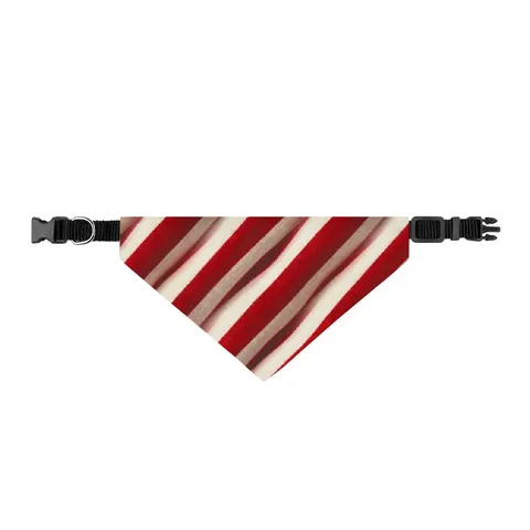 Holiday Candy Cane Twist Clip-on Pet Bandana — front view