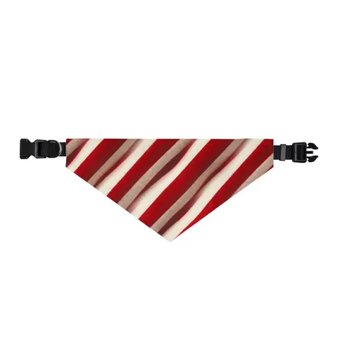 Holiday Candy Cane Twist Clip-on Pet Bandana — front view