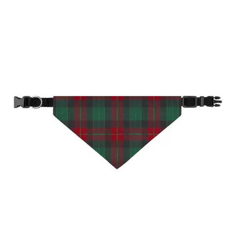 Holiday Fireplace Plaid Clip-on Pet Bandana — front view