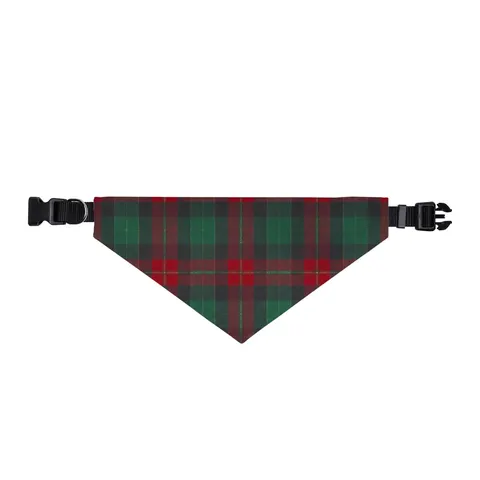 Holiday Fireplace Plaid Clip-on Pet Bandana — front view