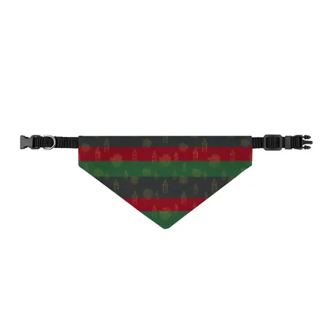 Holiday Kwanzaa Karamu Colors Clip-on Pet Bandana — front view
