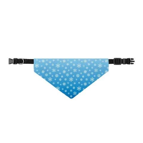 Holiday Snowflake All-Over Clip-on Pet Bandana — front view