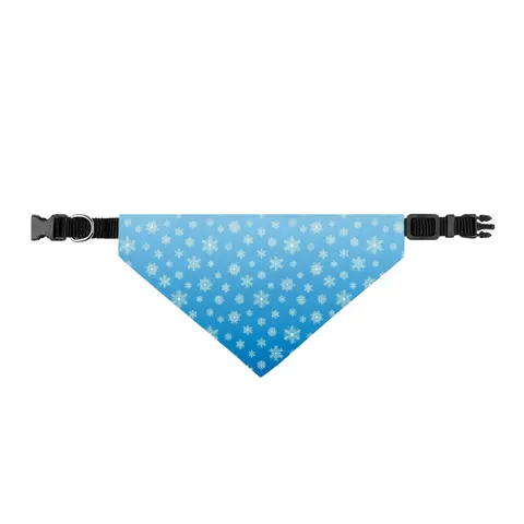 Holiday Snowflake All-Over Clip-on Pet Bandana — front view