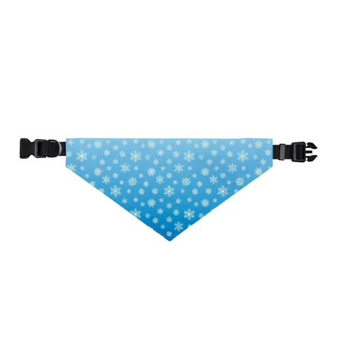Holiday Snowflake All-Over Clip-on Pet Bandana — front view
