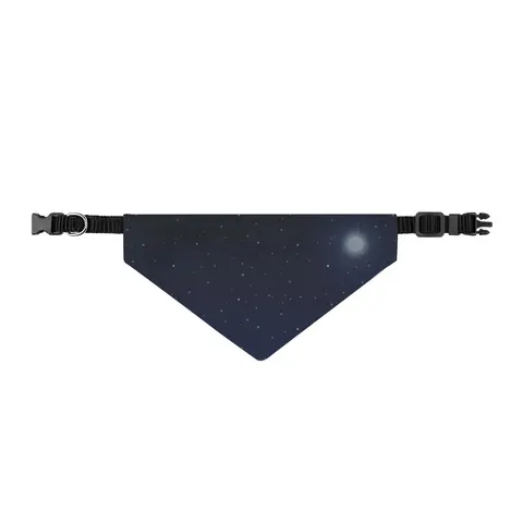 Holiday Starry Winter Night Clip-on Pet Bandana — front view