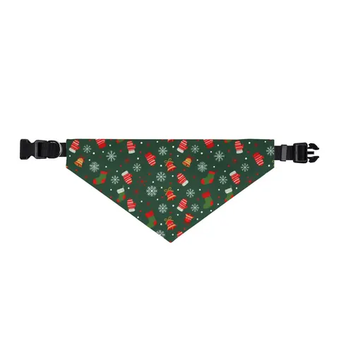 Holiday Ugly Sweater Icons Clip-on Pet Bandana — front view