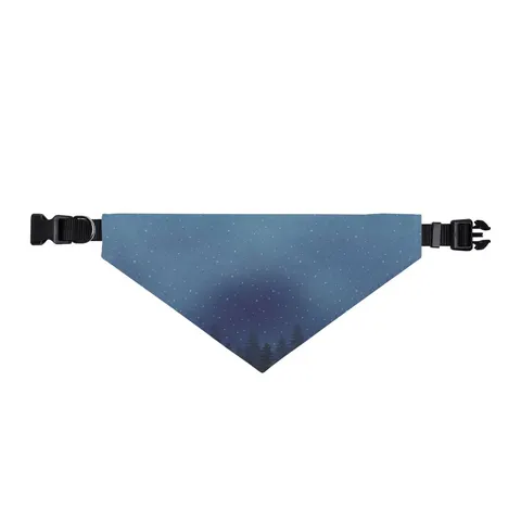 Winter Pine Tree Silhouettes Clip-on Pet Bandana — front view