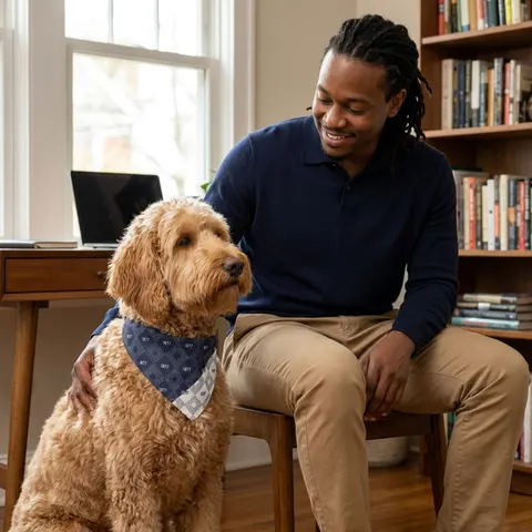 Jackson State 1877 Blue & White Split Clip-on Pet Bandana