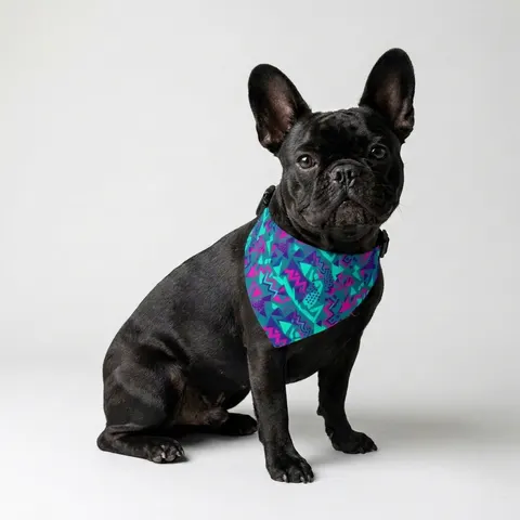 90s Memphis Pattern Clip-on Pet Bandana