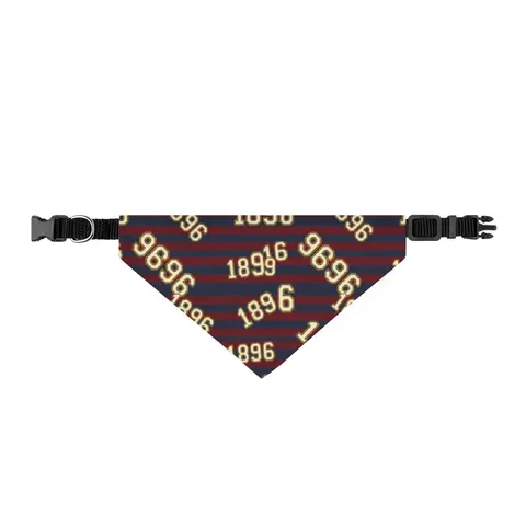 SC State 1896 Garnet & Blue Clip-on Pet Bandana — front view
