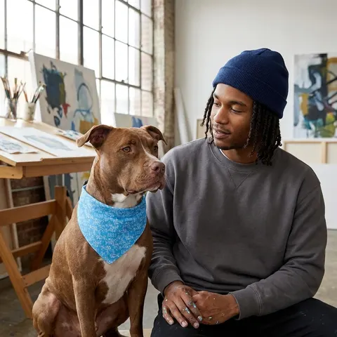 Spelman 1881 Sky Blue Elegance Clip-on Pet Bandana
