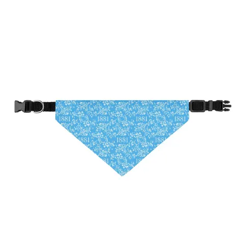 Spelman 1881 Sky Blue Elegance Clip-on Pet Bandana — front view