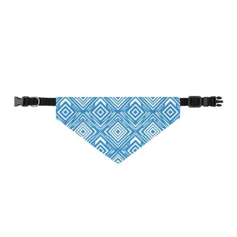 Saint Augustine's 1867 Blue & White Clip-on Pet Bandana — front view