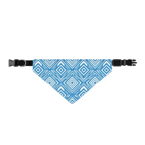 Saint Augustine's 1867 Blue & White Clip-on Pet Bandana — front view