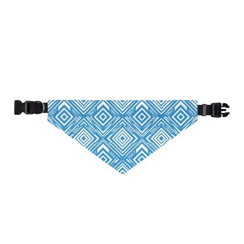 Saint Augustine's 1867 Blue & White Clip-on Pet Bandana — front view