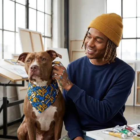 Streetwear Black/White Stencil Clip-on Pet Bandana