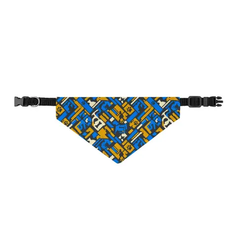 Streetwear Black/White Stencil Clip-on Pet Bandana — front view