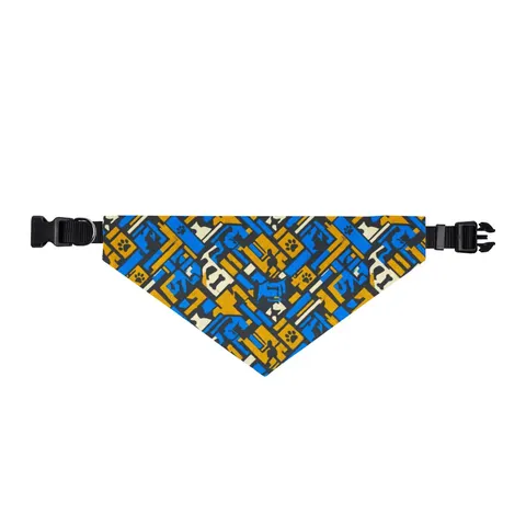 Streetwear Black/White Stencil Clip-on Pet Bandana — front view