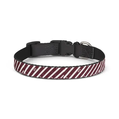 Alabama A&M 1875 Maroon & White Clip-on Pet Collar — front view
