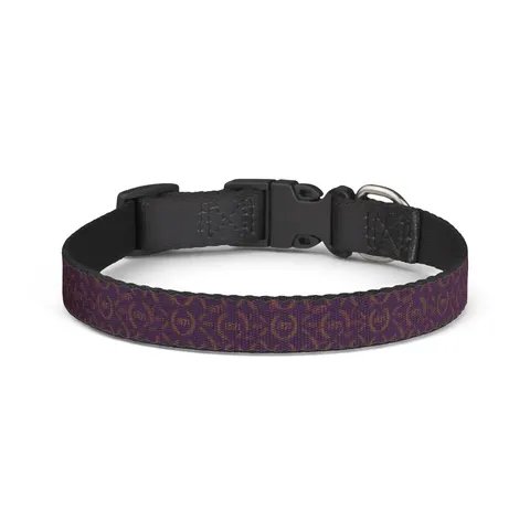 Alcorn 1871 Purple & Gold Academic Clip-on Pet Collar — front view