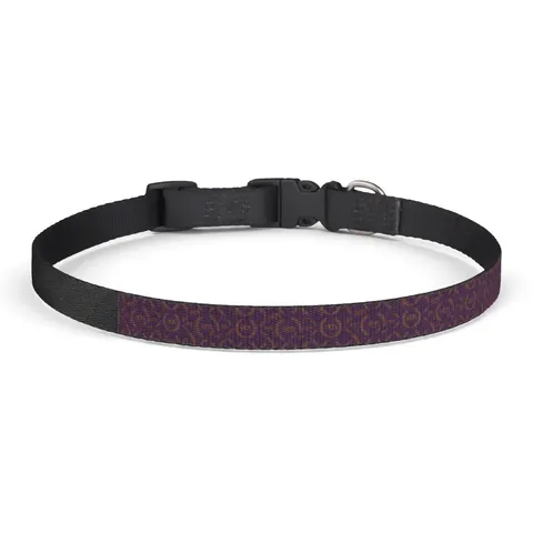 Alcorn 1871 Purple & Gold Academic Clip-on Pet Collar — front view