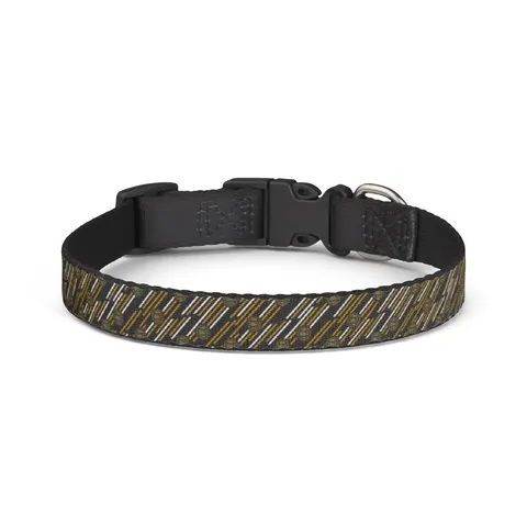 Bowie State 1865 Black & Gold Panel Clip-on Pet Collar — front view