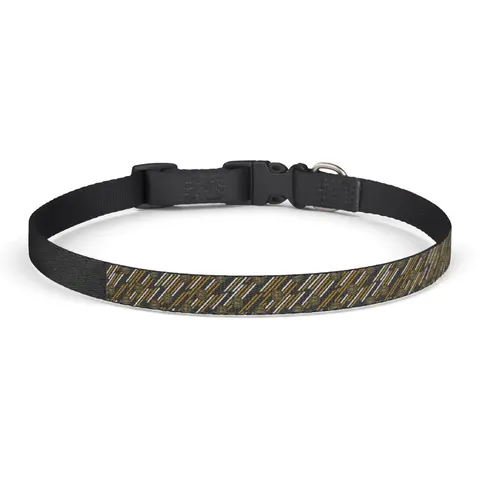 Bowie State 1865 Black & Gold Panel Clip-on Pet Collar — front view