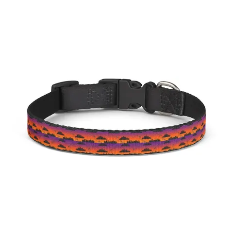 Atlanta Skyline Sunset Silhouette Clip-on Pet Collar — front view