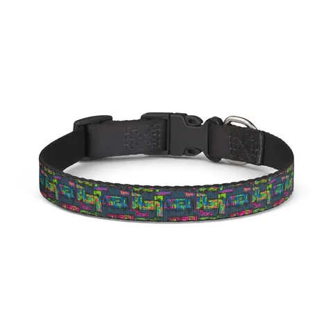 The Bronx Graffiti Train Panels Clip-on Pet Collar — front view