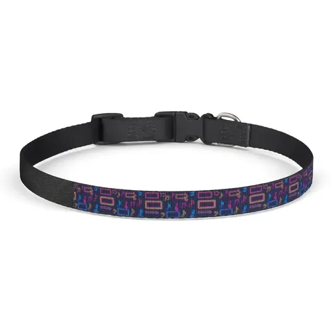 Detroit Motown Neon Clip-on Pet Collar — front view