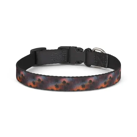 Compton Palm Tree Shadows Clip-on Pet Collar — front view