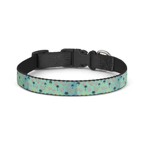 Miami Overtown Pastel Nights Clip-on Pet Collar — front view